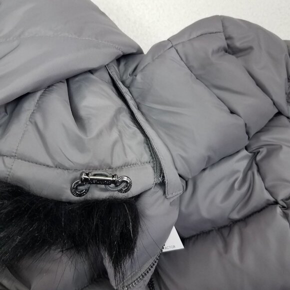 NEW Calvin Klein Size M Long Hooded Quilted Parka Winter Coat in Gray/Black NWT - Picture 11 of 14